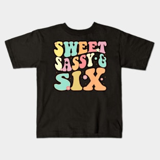 Sweet Sassy And Six Birthday For Girls 6 Year Old Kids T-Shirt